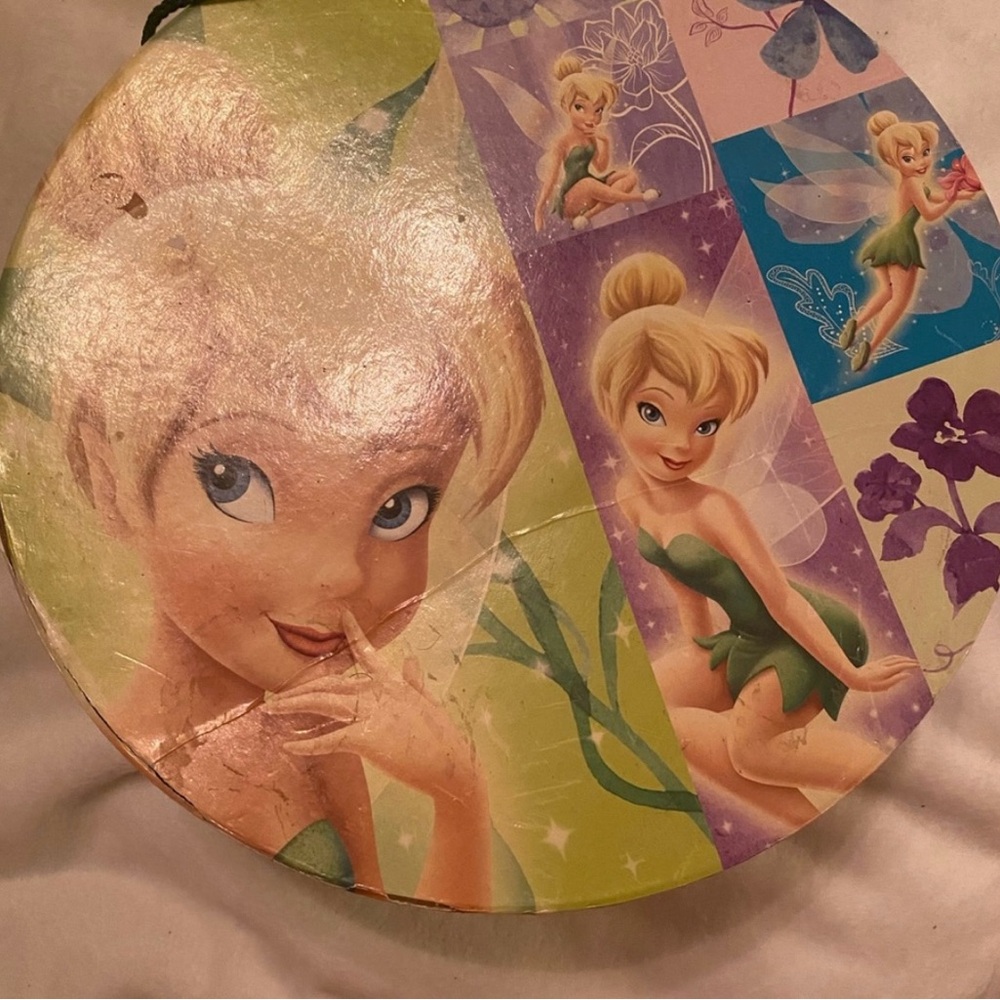 Disney Cinderella and Fairy Godmother Sculpture plate w/ Large Tinkerbell box - Picture 4 of 6